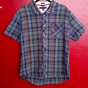 Tommy Hilfiger Trim Fit Blue Plaid Shirt